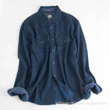 Men's Long Sleeve IndigoThick Warmly Regular Cotton Shirt